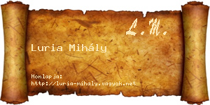 Luria Mihály névjegykártya